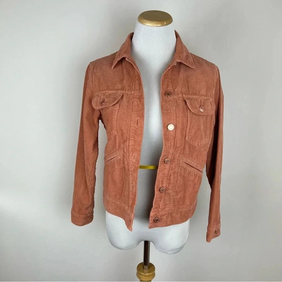 Isabel Marant Etoile Corduroy Orange Jean Jacket Size 34 US 2 B10 - Picture 5 of 10